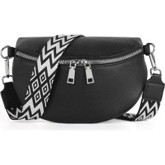 TANTOMI Umhängetasche Damen Bauchtasche Damen PU Leder, Crossbody Bag Damen Breiter Gurt, Damen-Umhängetaschen Bauchtasche Damen Stylisch, Gürteltasche Damen Elegante