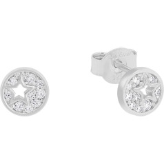 s.Oliver Ohrstecker 925 Sterling Silber Mädchen Kinder Ohrschmuck, mit Zirkonia synth., 0,6 см, Silber, Stern, Kommt in Schmuck Geschenk Box