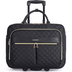 Женская сумка для ноутбука bagsmart Roller Laptop Bag 17.3 Inch Laptop Bag with Wheels Laptop Bag Rollable Laptop Bag for Work, Travel, Business, Black/White, black