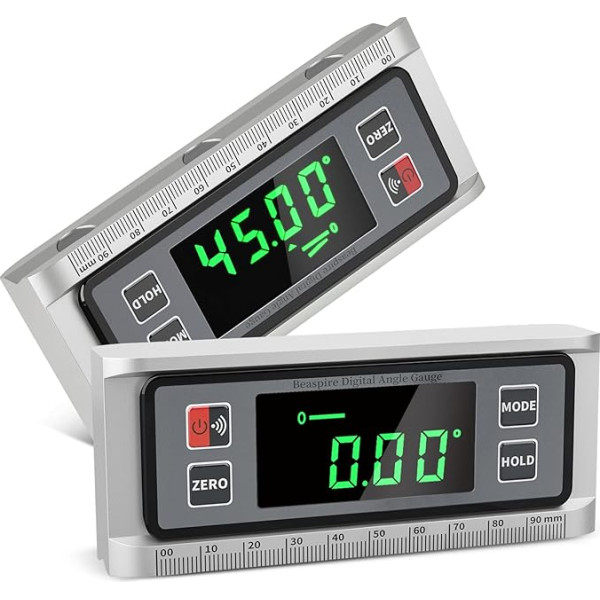 Beaspire Protractor цифровой инклинометр со светодиодным дисплеем, сильный магнитный цифровой спиртовой уровень с батареей, алюминиевый спиртовой