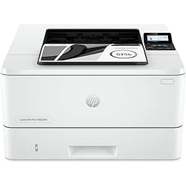 Лазерный принтер HP LaserJet Pro 4002dw, автоматическая двусторонняя печать, высокая скорость печати, WiFi, высокоскоростной USB, Ethernet, HP Smart App, HP Wolf Pro Secur