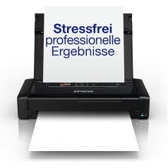Портативный струйный принтер Epson WorkForce WF-110W (DIN A4, WiFi Direct, принтер, мобильная печать, USB, встроенный аккумулятор, вес всего 1,6 кг) Черный
