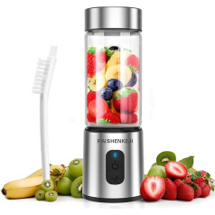 Блендер Smoothie Maker to Go Glass - портативный мини-блендер 400 мл стеклянный контейнер Smoothie Mixer с 6 лезвиями из нержавеющей стали USB портативный бленде