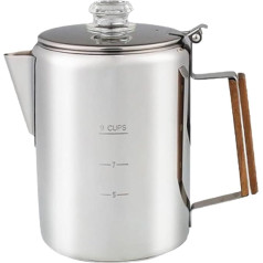 Edelstahl Perkolator Mit Großer Kapazität 9 Tassen Volumen Kaffeekannen Tragbare Haushaltskaffeemaschine Campingzubehör