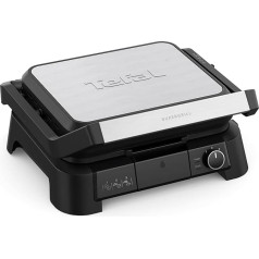 Контактный гриль Tefal SuperGrill 3-в-1, функция барбекю, положение духовки с 3 высотами, поверхность гриля 600 см², регулируемый термостат, 3 уровня те
