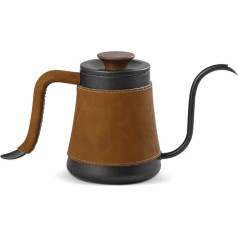 HAVVMK Перколятор Кофейник Gooseneck Spout Drip Coffee Pot 600 мл Нержавеющая сталь Крышка Горшок Gooseneck Pot