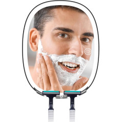 Зеркало для бритья FASCINATE с антизапотевающим покрытием, 3 регулируемых цвета подсветки, зеркало для макияжа с держателем для лезвия бритвы, 