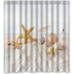 Star Fish Sea Shell Beach Shower Curtain Bathroom Decorative 180 x 200 см