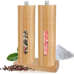 Набор мельниц для соли и перца, многоразовая мельница для перца и соли с регулируемым керамическим и прозрачным окошком, мельница для спец