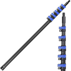 Телескопический шест из углеродного волокна 7,3 м с универсальной резьбовой головкой, телескопическая ручка из углеродного волокна, телеск