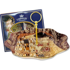 CARMANI - Круглая стеклянная тарелка с изображением картины Густава Климта 