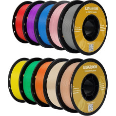 Kingroon PLA 3D Printer Filament, полиэтилентерефталат гликоля, красный, зеленый, синий, оранжевый, порошок для кожи и серебро