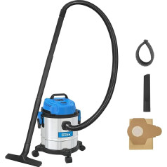Güde С мешком, L 17000, пылесос для сухой и влажной уборки GNTS 12L, синий, серебристый, черный, 1200 Вт, 80 децибел, 28 x 29 см