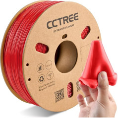 TPU материал для 3D принтера 1.75 мм, твердость TPU по Шору 95A, гибкий мягкий TPU материал, точность размеров +/- 0.03 мм, катушка 1 кг (2.2 фунта), красный