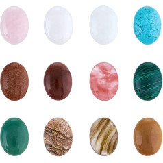 PandaHall 20pcs Natural and Synthetic Oval Gemstone Cabochons 40x30x8mm Semi Precious Stone Beads for DIY Jewelry Making (Random Color), камень