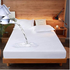 Водонепроницаемый защитный матрас King Size Mattress Topper Soft Noiseless Washable Breathable 30cm Deep (150x200cm)