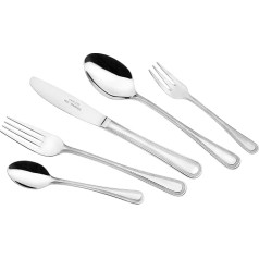 Pearl Cutlery Set 30 Pieces I Stainless Steel Cutlery I High Quality Cutlery Including 6 Monoblock Knives I Cutlery Set for 6 People I Dishwasher Safe I Cutlery Set with Pearl Edge Design