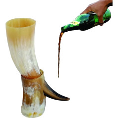 Подлинная питьевая роговая кружка с подставкой ручной работы в стиле викингов эль пиво вино рог