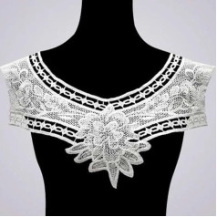 Черный Вышивка Кружева Вырез Воротник Украшение Шитье Аппликации Кружева Ткань Платье Аксессуары Скрапбукинг 38 1pc