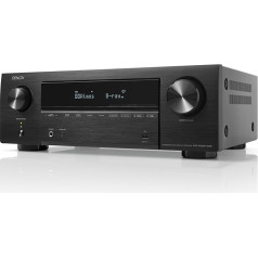 Denon AVR-X1800HDAB 7.2-канальный AV-ресивер, HiFi усилитель с Dolby Atmos, DTS:X, 6 HDMI входов и 1 выход, 8K HDMI, Bluetooth, WiFi, AirPlay 2, HEOS Multiroom, Alexa Compatible