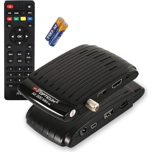 Спутниковый ресивер RED OPTICUM AX 300 Mini V3 I Цифровой спутниковый ресивер HD - внешний ИК-датчик со светодиодным дисплеем - HDMI - 2 x USB I Блок питания 12 В