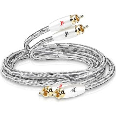 Кабель 1.5 м 2RCA - 2RCA, OFC RCA кабель, Hi-Fi стерео аудио кабель, высокое качество, чистый дизайн, для усилителя, декодера, проигрывателя