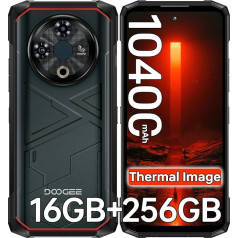 DOOGEE Fire 6 открытый смартфон тепловизор, 16GB + 256GB/2TB открытый мобильный телефон без контракта Android 14, 10400mAh, 6,56 дюймов дисплей сплит-экран, 50MP + 8MP, 4