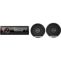 Pioneer MVH-330DAB-AN, 1DIN автомобильное радио с RDS и DAB+, USB, AUX вход и TS-G1020F 2-полосная коаксиальная акустика для автомобилей (210 Вт)