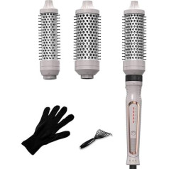 K&K Pro Thermal Brush Set, Negative Ion Thermal Round Brush, Dual Voltage Heated Round Brush Styler with Removable Brush in 3 Sizes for Short and Long Hair, One-Step Shiny Blowout Look