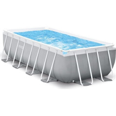 Комплект каркасного бассейна Intex Prism Quadra 400 x 200 x 100 см, светло-серый