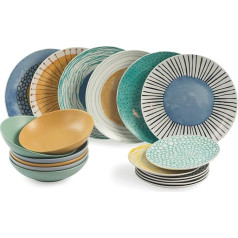 Villa d'Este Home Tivoli Marea 2195378 Столовый набор из 18 предметов из фарфора и керамогранита