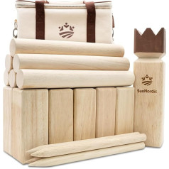 Метательная игра Kubb Viking, шведские шахматы из высококачественного каучукового дерева, холщовая сумка для переноски и инструкция по игре - н
