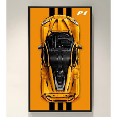 ICUANUTY Display Wall Plate for Lego Technic McLaren P1 1:8 42172, Compatible with Lego P1 McLaren, Gift Ideas for Lego Vehicle Wall Mount Enthusiasts, Wall Plate Only! Размер: 75 x 45 см (черный)