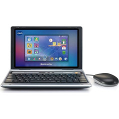 VTech Genio Max, My First Real Ordi, серый металлик, детский компьютер с цветным дисплеем, 7 дюймов, мышь, 60 обучающих заданий и игр, подарок для детей от 5 до 