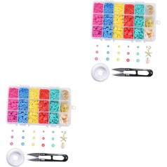 STOBOK 2 Коробки Мягкий Керамический Бисер Shell Звезда Бисер Для Ремесла Ловушка Бисер Набор Фитиль Бисер Ювелирные Изделия Корзина Для Хранен