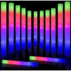 Гигантские светящиеся палочки из пенопласта, 120 штук светящихся палочек для свадьбы, светящиеся батоны, 3 различных режима, мигающая палочк