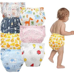 Детские трусы для приучения к туалету, трусы для приучения к туалету для мальчиков и девочек, 100% хлопок, моющиеся и многоразовые, дышащие ле