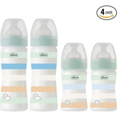 Chicco Antikolik Набор из 4 простых детских бутылочек от рождения до 6 месяцев 