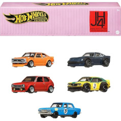 Hot Wheels Premium Car Culture Japan Historics Набор из 4 контейнеров с 5 литыми автомобилями масштаба 1:64 в контейнерах для хранения и демонстрации для коллекци