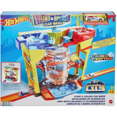 Игровой набор Hot Wheels GRW37 Colour Changing Car Wash с 1 автомобилем с эффектом смены цвета, для детей от 4 лет