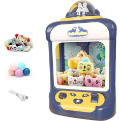 Мини-машина с когтями, мощный двухрычажный захват для кукол с кабелем для передачи данных для развития ребенка (голубой кролик)