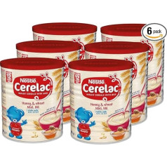 Nestlé CERELAC Молочная зерновая каша с медом - детская каша №1 в мире, с 12 месяцев, упаковка из 6 штук (6 x 400 г)