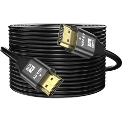 grofyllaa 4K HDMI Cable 25 m, High Speed HDMI 2.0 Cable 4K @ 60Hz 2K @ 120Hz, Gold-Plated Connector 3D ARC HDCP 2.2 & 2.3 for HDTV/Blu Ray Playback/Projectors/Laptops/PS4/PS5 (Black)