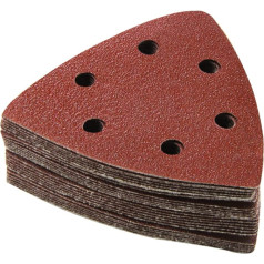 ERVDKXCOI Шлейфпапье Haken und Schleife Dreieck Schleifpa 20 Stück Schleifblätter, 90 x 90 мм, 6 Löcher, Dreieck-Schleifpapier, Aluminiumoxid, Klett-Schleifscheibe for Schleifen von Holz(40)