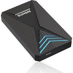 SUHSAI 1 ТБ Внешний игровой жесткий диск с RGB-подсветкой, портативный USB 3.0 жесткий диск для хранения данных / резервного копирования, жесткий ди