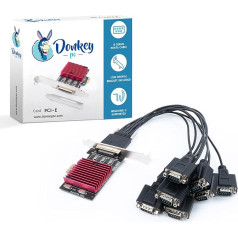 Donkey pc PCIe Card to 8 Ports RS232, PCI-E 8 Ports DB9 Serial Card, 8 PCI Express Chipset Controller Card (8 Port External Cable)