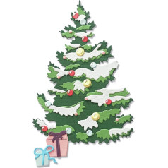 Sizzix Набор слоеных елок, тонкие вырубные штампы 8PK Layered Christmas Tree 664712, пластик, разноцветный, один размер