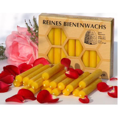 Figura Santa® BAUMKERZEN 40x Premium Kerzen aus 100% reinem BIENENWACHS - Bienenwachskerzen Geburtstagskerzen Christbaumkerzen H10 Ø1,25 cm ca 2,5 h Brenndauer/Kerze
