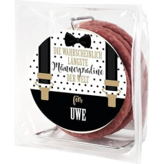 Herz & Heim® Подарок для мужчины Катушка салями - самая длинная мужская пралине в мире - персонализированная