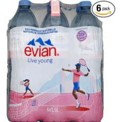 Минеральная вода Evian Still, 1,5 л (упаковка из 6)